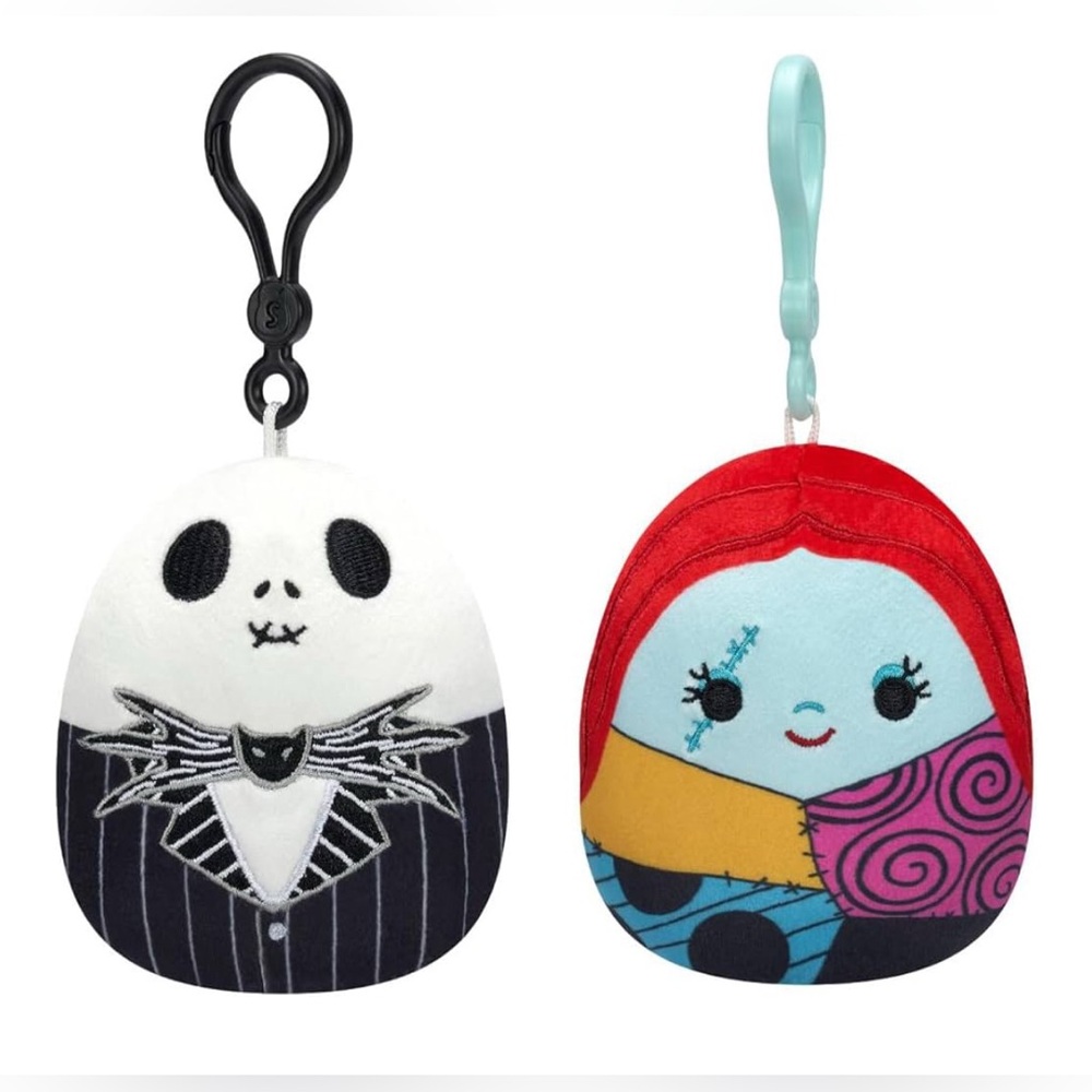 Squishmallows Disney Nightmare Before Christmas Jack Skellington & Sally Clip